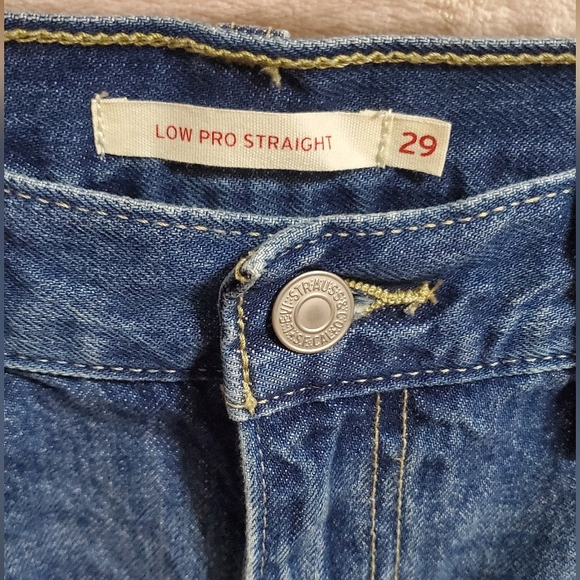 Levi's Low Pro Straight Denim Jeans, Waist 29 100% Cotton, No Stretch, Sz 8 - Picture 3 of 6